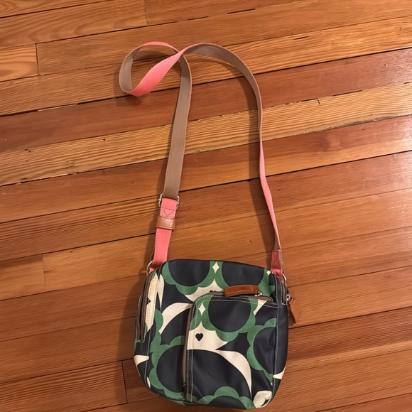 Orla Kiely Black and Green Patterned Crossbody Bag - Picture 6 of 6